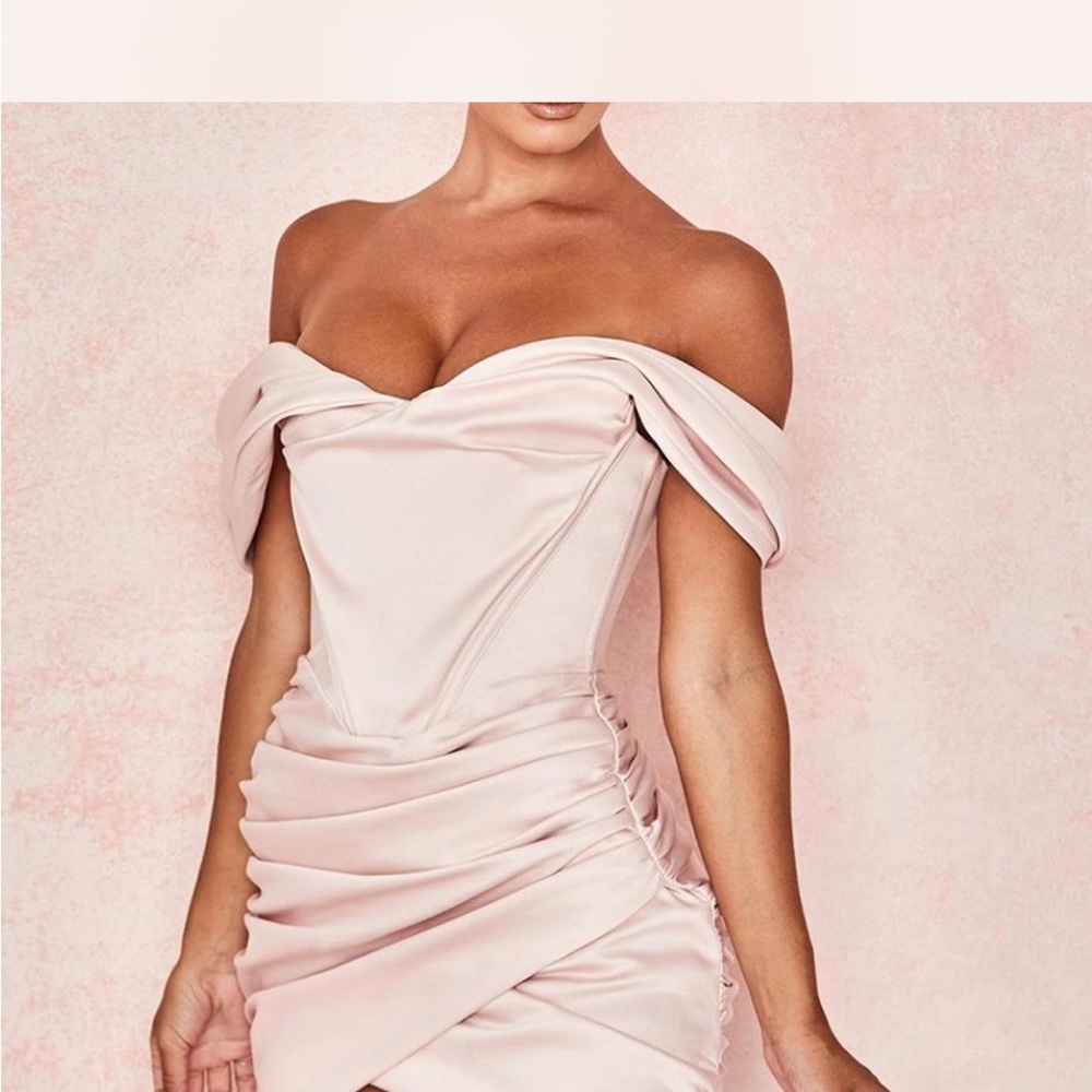 House of CB Blush Off-Shoulder Mini Dress